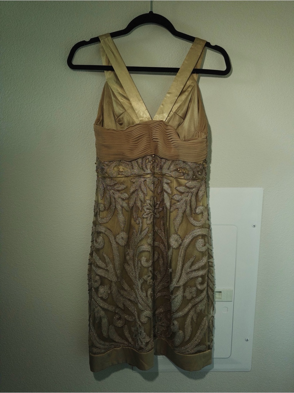 Sue Wong Vintage Gold and Champagne Beaded Halter Party Dress - Picture 2 of 4